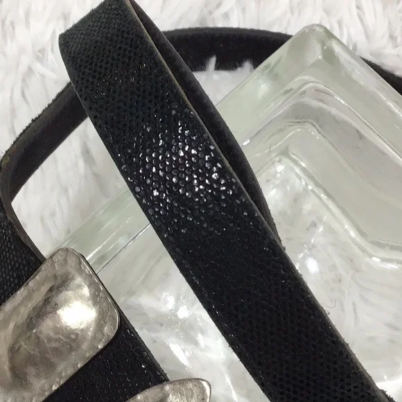 Vintage Anthony Alexander hammered silver and black suede sling belt - Picture 6 of 9